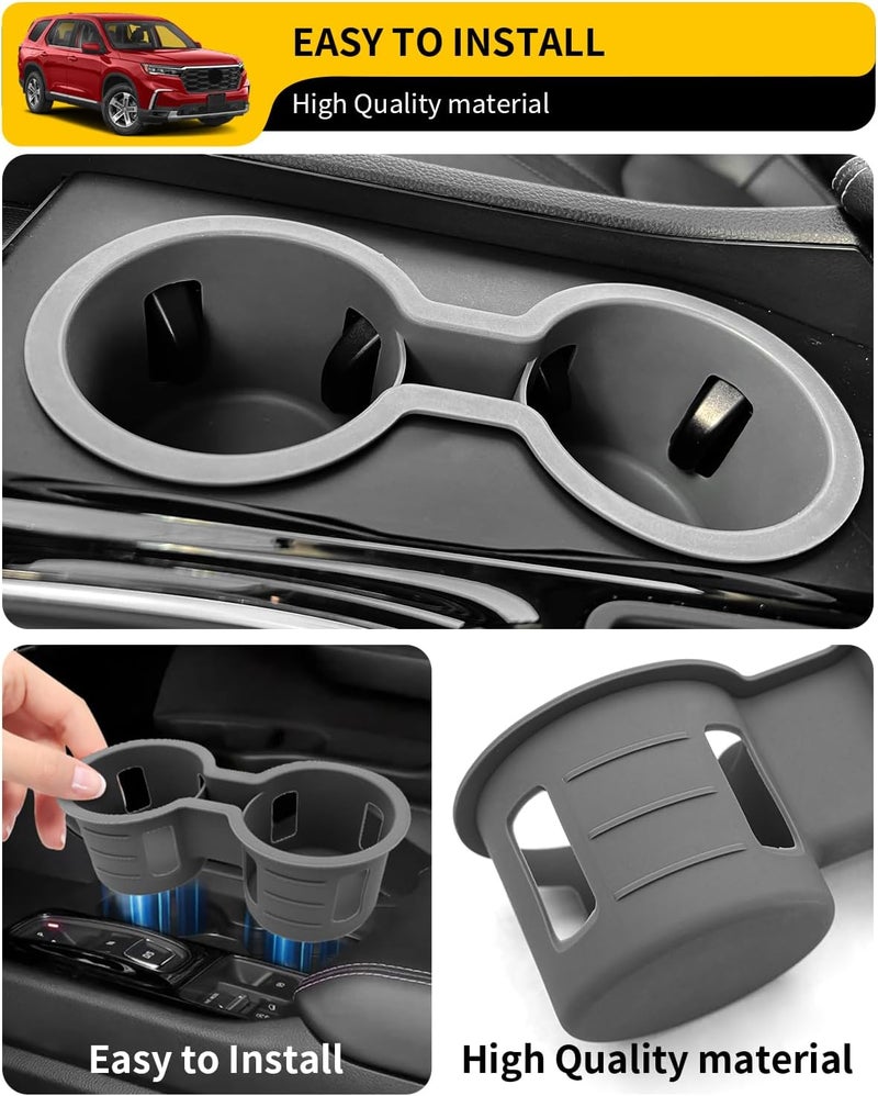 Maxzina Cup Holder Compatible with 2023-2026 Honda Pilot Car Center Console Cup Holder Insert Storage Box Interior Armrest Organizer for 2024-2026 Honda Ridgeline&Passport Accessories (Grey) - Image 5